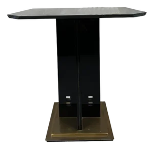 Hollywood Regency Side Table in Black and Gold