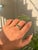 Modern Five-Stone Natural Emerald Band Ring Size 4 With Diamond Accents in 14k Yellow Gold For Sale - Image 3 of 17