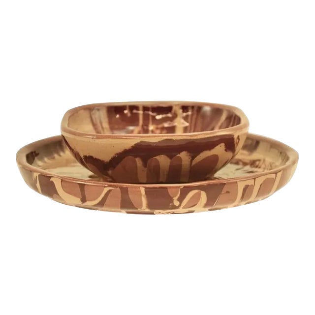Calico Clay 7” Tray & Bowl For Sale