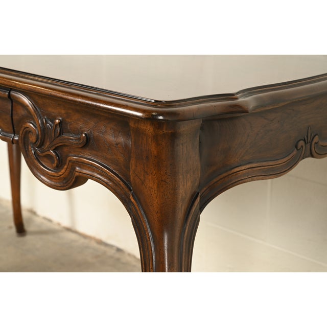 Brown Tomlinson Furniture French Provincial Louis XV Carved Walnut Writing Desk | Circa 1950s For Sale - Image 8 of 14