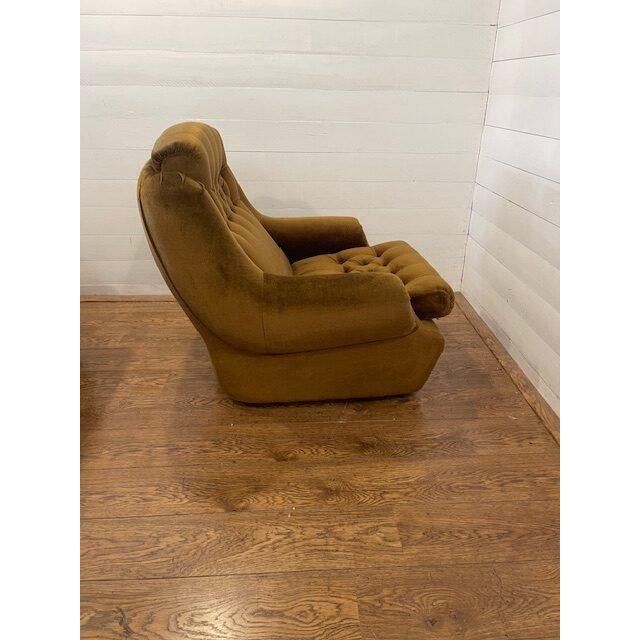 Vintage Polystyrene Golden Brown Seating by Tatra Nabytok, 1960, Set of 3 For Sale - Image 16 of 18