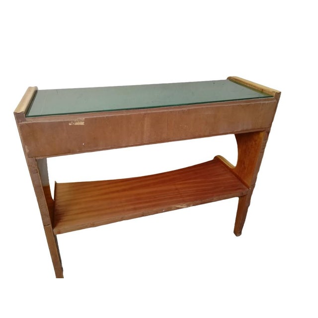 Small Vintage Wooden and Glass Sideboard in the Gio Ponti Style, Italy, 1950s For Sale - Image 4 of 14