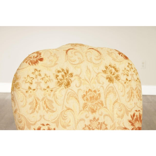 Henredon Henredon Scroll and Floral Upholstered Cabriole Leg Armchairs For Sale - Image 4 of 18