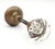 Traditional Vintage Passage Traditional Brass & Glass Door Knob Set For Sale - Image 3 of 11