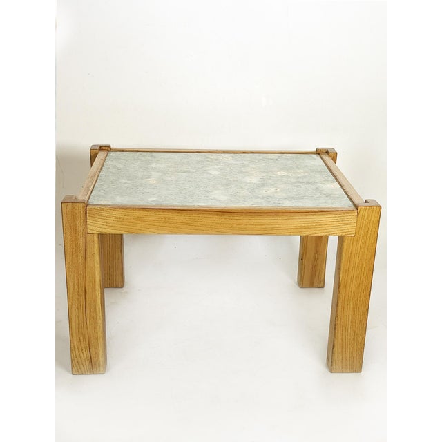 Scandinavian wood and ceramic table, Sweden, 1970s. An elegant Scandinavian-style coffee table featuring a solid wood...