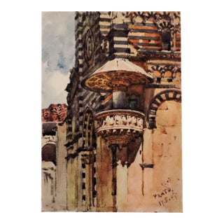 1905 Italian Original Print - The West Front of the Cathedral - From Book Florence & Some Tuscan Cities (1905) For Sale