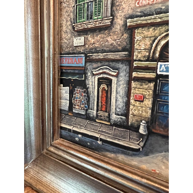 Vintage Paris Storefronts Original Oil Painting, Framed For Sale - Image 11 of 12