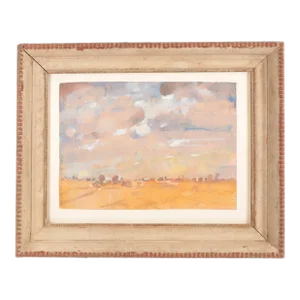 Robert Andrew Parker (American 1927 - 2024) Watercolor Landscape Painting of Connecticut Field