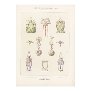 C1900 Antique French Art Nouveau Jewelry Chromolithograph