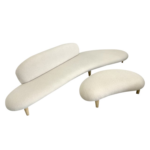 Set of Vintage Freeform Sofa & Stool by Isamu Noguchi for Vitra, 1940s For Sale