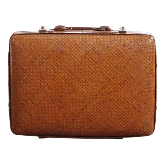 Rattan Suitcase, 1950s For Sale
