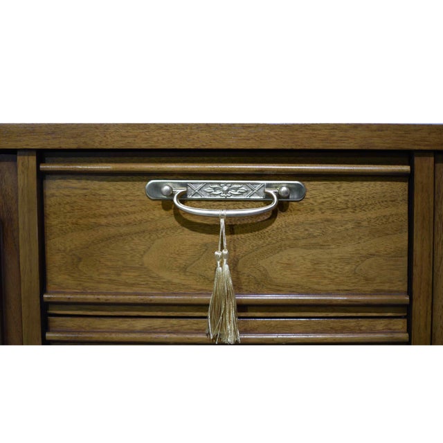 Wood 1960s Mid Century Modern Walnut Highboy Dresser by United Furniture For Sale - Image 7 of 14