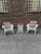 White Russell Woodard Mesh Steel Patio Table & 2 Chairs For Sale - Image 8 of 8