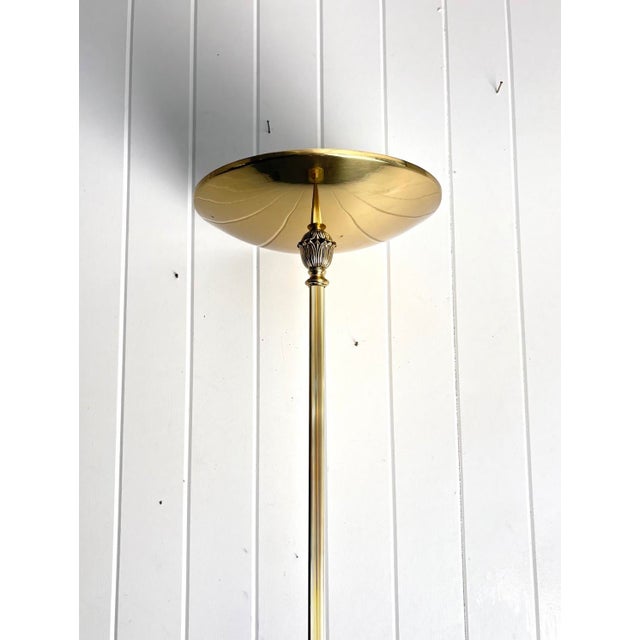 Hollywood Regency 1970s Hollywood Regency Brass Flying Saucer Floor Lamp For Sale - Image 3 of 6