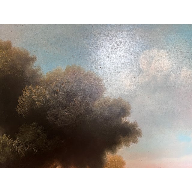 Antique Italian Landscape Oil Painting Signed Rastelli, Vintage Framed Art For Sale In Jacksonville, FL - Image 6 of 9