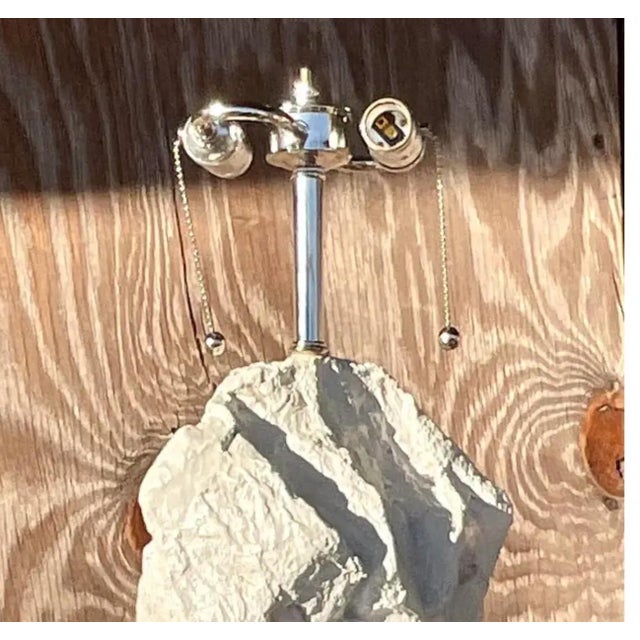 Vintage Boho Plaster Rock Lamp After Sirmos For Sale - Image 11 of 12