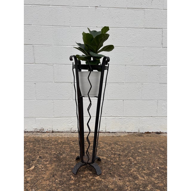 Late 20th Century French Black-Painted Metal Jardinière For Sale - Image 9 of 11