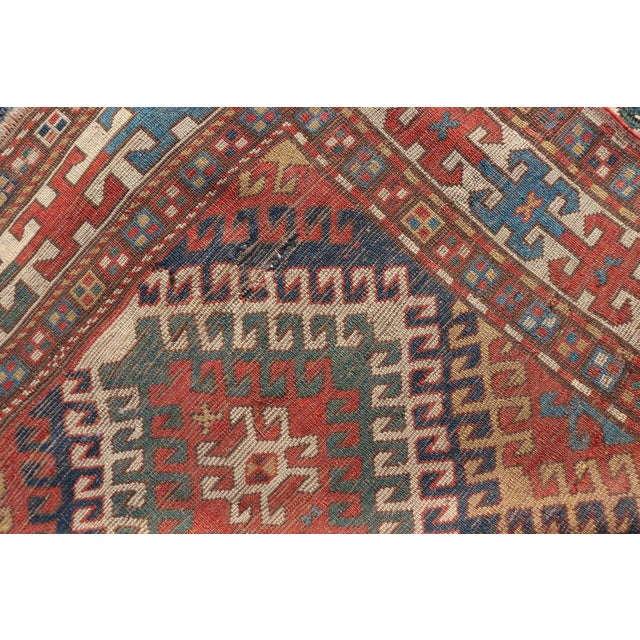 Antique Caucasian Kazak Rug With Geometric Design Medallions 3'10" X7'4" For Sale - Image 13 of 13