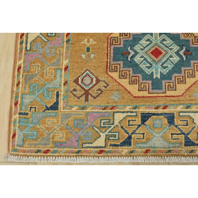 Kazak Runner 2’9” X 9’6” Brown Wool Tribal Hand-Knotted Oriental Rug For Sale - Image 10 of 13