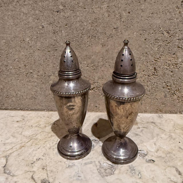 1950s 1950s Fisher Sterling Silver Salt & Pepper Shaker Set For Sale - Image 5 of 10