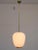 White Suspension Lamp in Opaline Glass and Brass, Italy, 1950s For Sale - Image 8 of 12