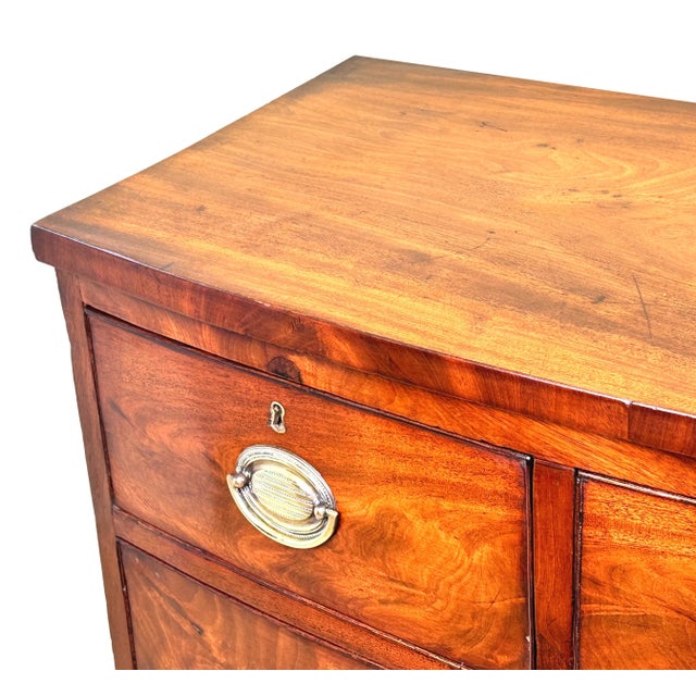 A Good Quality And Attractive Mid 19th Century Mahogany Bowfronted Chest, Of Unusual Diminiutuve Proportions, Having Well...