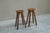 Mid-Century Bar Stools in Oak and Wrought Iron, 1940s, Set of 2 For Sale - Image 9 of 11