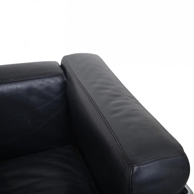 LC2 Three-Seater Sofa in Black Leather by Le Corbusier, 1990s For Sale - Image 10 of 18