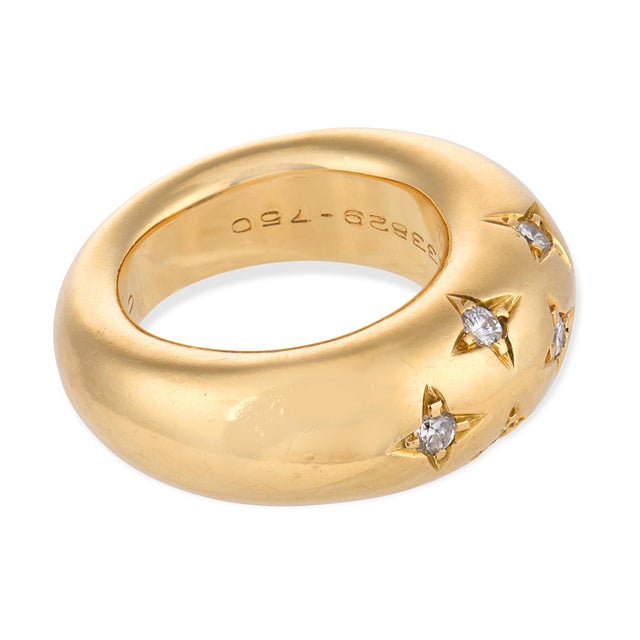 Chaumet 1970s Chaumet Vintage Diamond 18k Yellow Gold Dome Ring, Size 5.75 For Sale - Image 4 of 6
