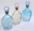 Mid-20th Century American Blown Glass Flasks Decanter Bottles Friendship Horn of Plenty Blue Amber - Set of 3 For Sale - Image 12 of 18