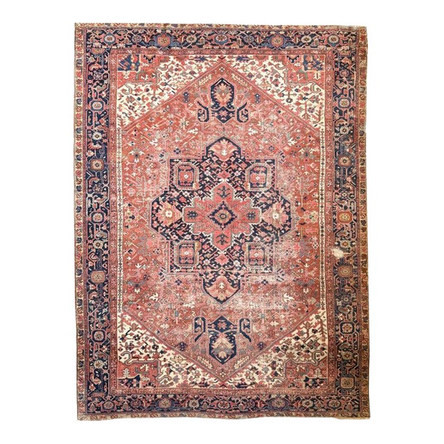 Antique Heriz Carpet - 9.10 X 13.4 For Sale