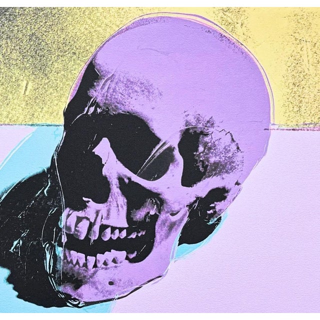 Andy Warhol (after) "Skull purple" print, size 60 x 60 cm, plate signed bottom right, numbered with pencil on heavy paper,...