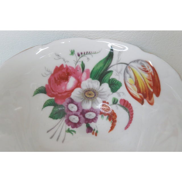 1940s Vintage Paragon Fine Bone China Turquoise Blue Bouquet Flowers Tea Cup 4698b For Sale - Image 5 of 9