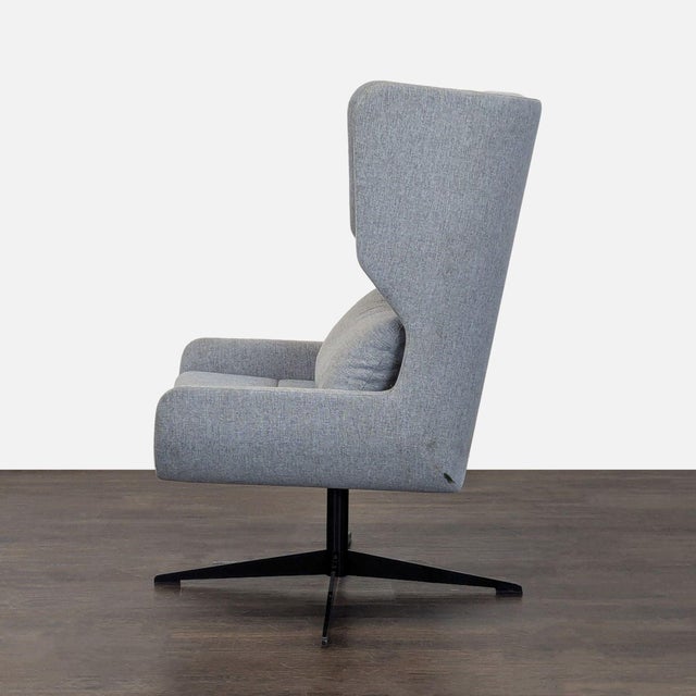 Modern NaughtOne Hush Modern High-Back Lounge Chair in Light Gray Fabric For Sale - Image 3 of 8
