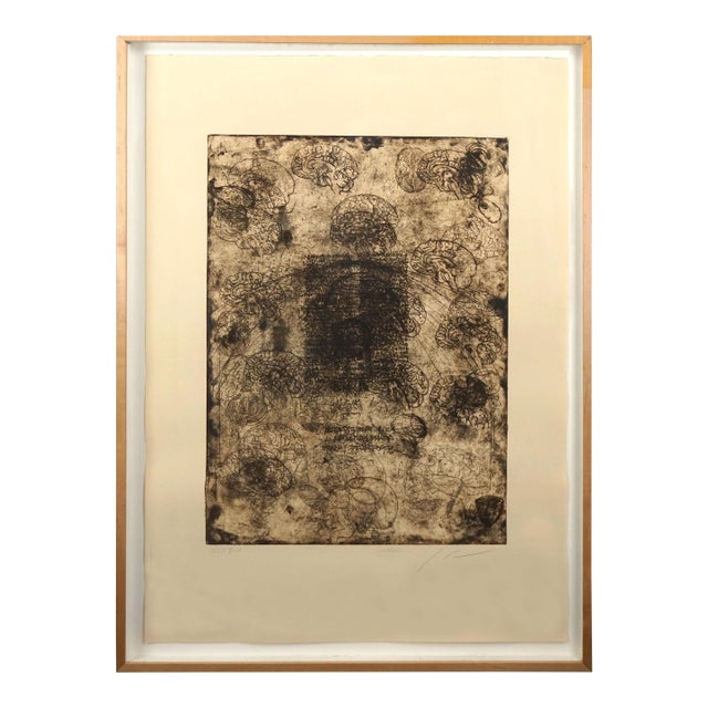 Brainiac Silkscreen Abstract -- "Sesos" - Rauschenberg Style by Michael Pauker For Sale