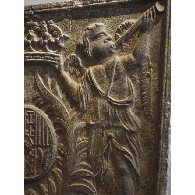 Large 17th Century French Cast Iron Heraldic Fireback, the House of Lorraine For Sale - Image 15 of 18