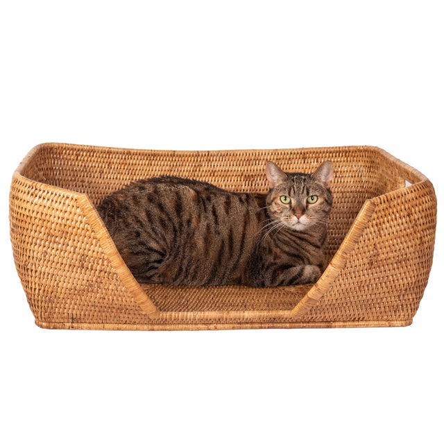 Coastal Artifacts Rattan Pet Bed 26"x20", Honey Brown For Sale - Image 3 of 5