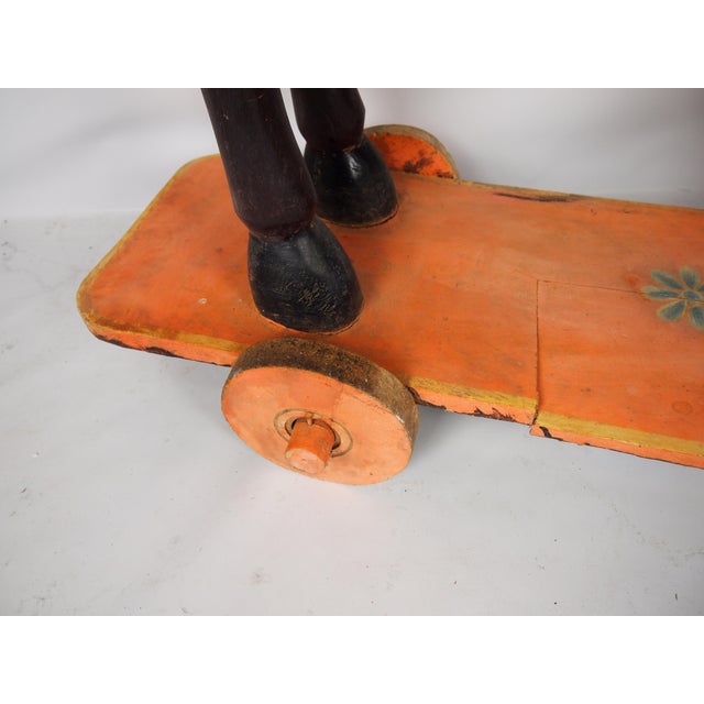 Antique Painted Wood Temple Horse For Sale - Image 9 of 10