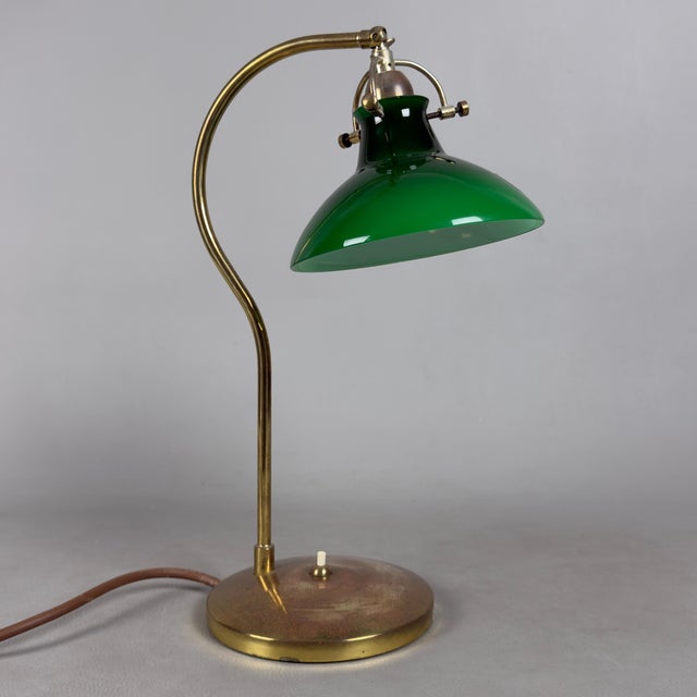 Green and White Brass and Murano Glass Table Lamp from Valenti Luce, 1970s For Sale - Image 14 of 14