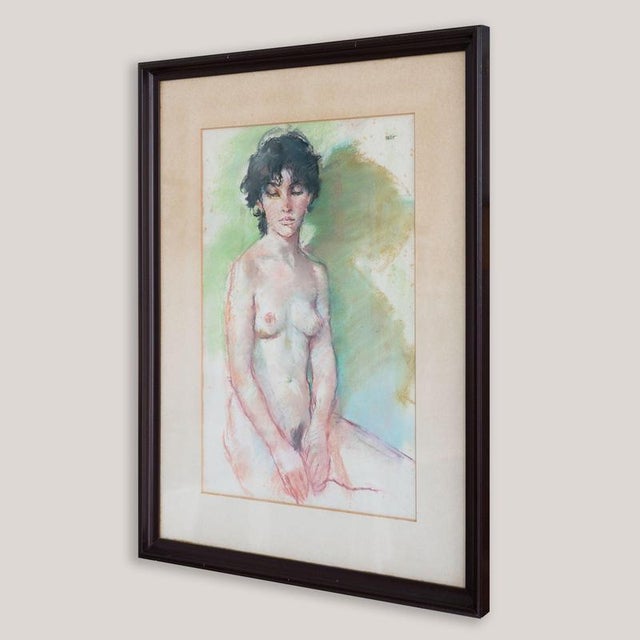 Seated Female Nude, Mid-20th Century, Pastel & Watercolour, Framed For Sale - Image 3 of 6