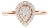 10K Rose Gold 3/8 Cttw Composite Diamond Pear Shaped Halo Promise Ring (I-J Color, I2-I3 Clarity) - Size 6 For Sale