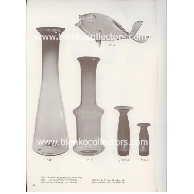 Green Blenko Architectural Glass Vase Model 5415 in Charcoal by Wayne Husted For Sale - Image 8 of 8