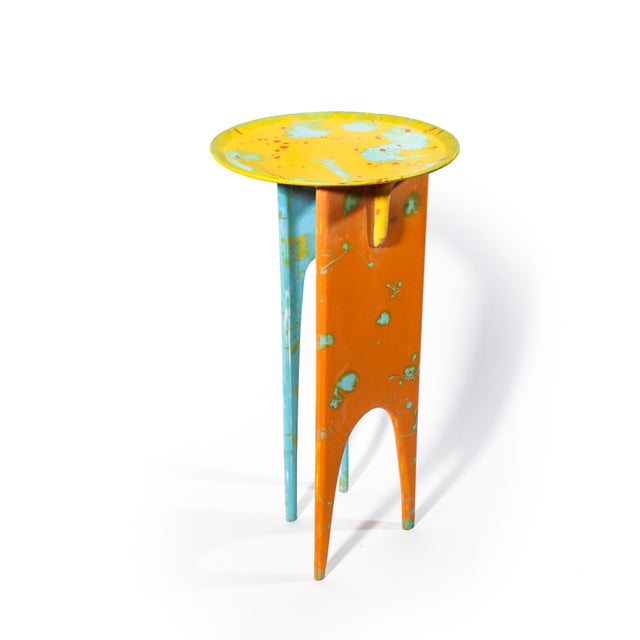 Resin table by Mallorquin Artist Biel Miralles. This table is made of wood covered with fiber and pigmented resins....