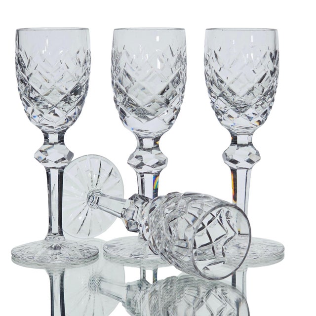 Transparent Late 20th Century Waterford Powerscourt Crystal Wine Glasses - Set of Four For Sale - Image 8 of 9
