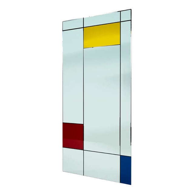 Square Art Wall Mirror in the style of Mondrian from Rimadesio, 1980s For Sale
