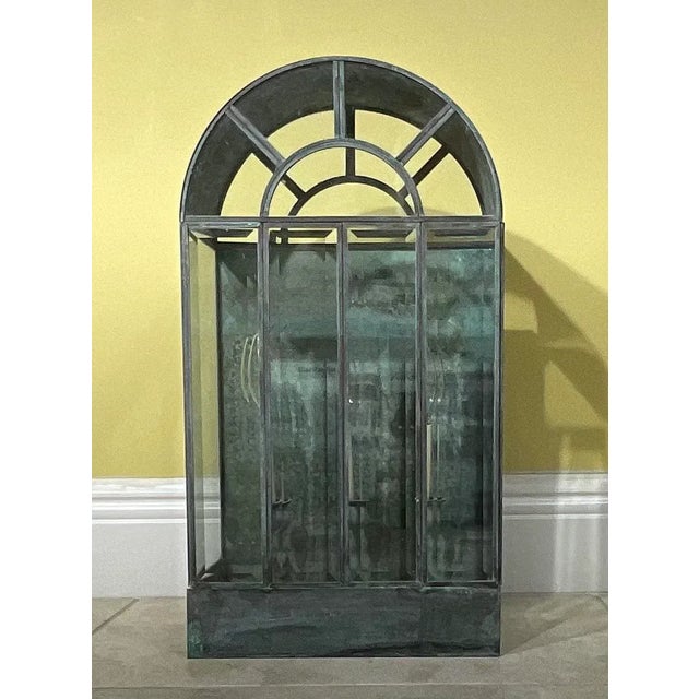 single wall hanging lantern arch style made of solid brass, quality workmanship, bevelled glass, electrified with 3...