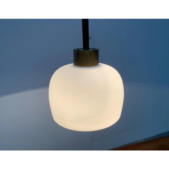 Mid-Century Danish Brass and Glass Pendant For Sale - Image 14 of 18