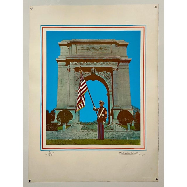 Malcolm Morley (British, b. 1931) Silkscreen screenprint Title: Marine Sergeant at Valley Forge Hand signed lower right....