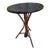 Vintage Victorian Bamboo Round Side Table With Leather Top For Sale