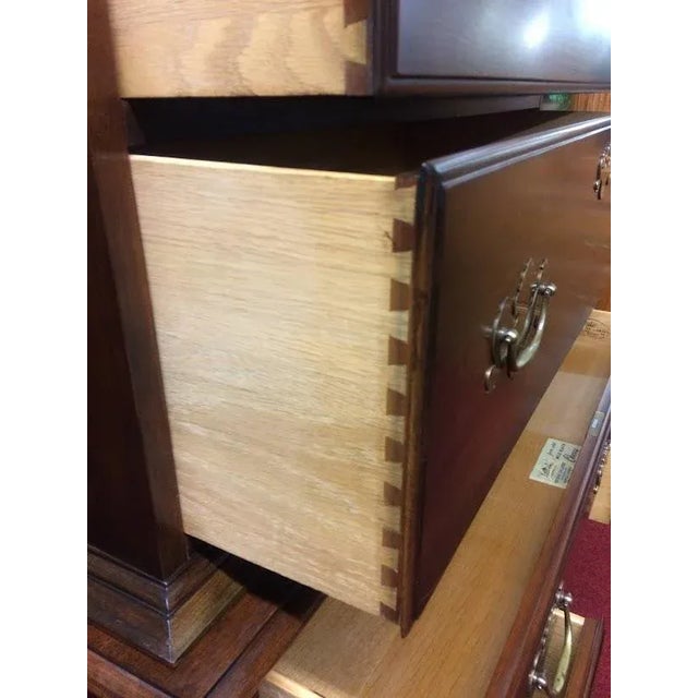 Wood Henkel Harris Furniture Vintage High Chest of Drawers High Chest of Drawers Solid Wood Black Cherry For Sale - Image 7 of 12